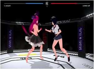 Fuck or Fight!: Anime girls throwing hands and clothes