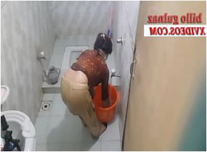 Indian girl taking a bath in the bathroom